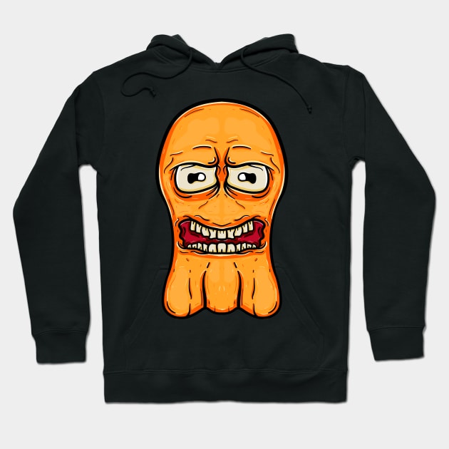 Orange boo doodle face monster Hoodie by happymonday